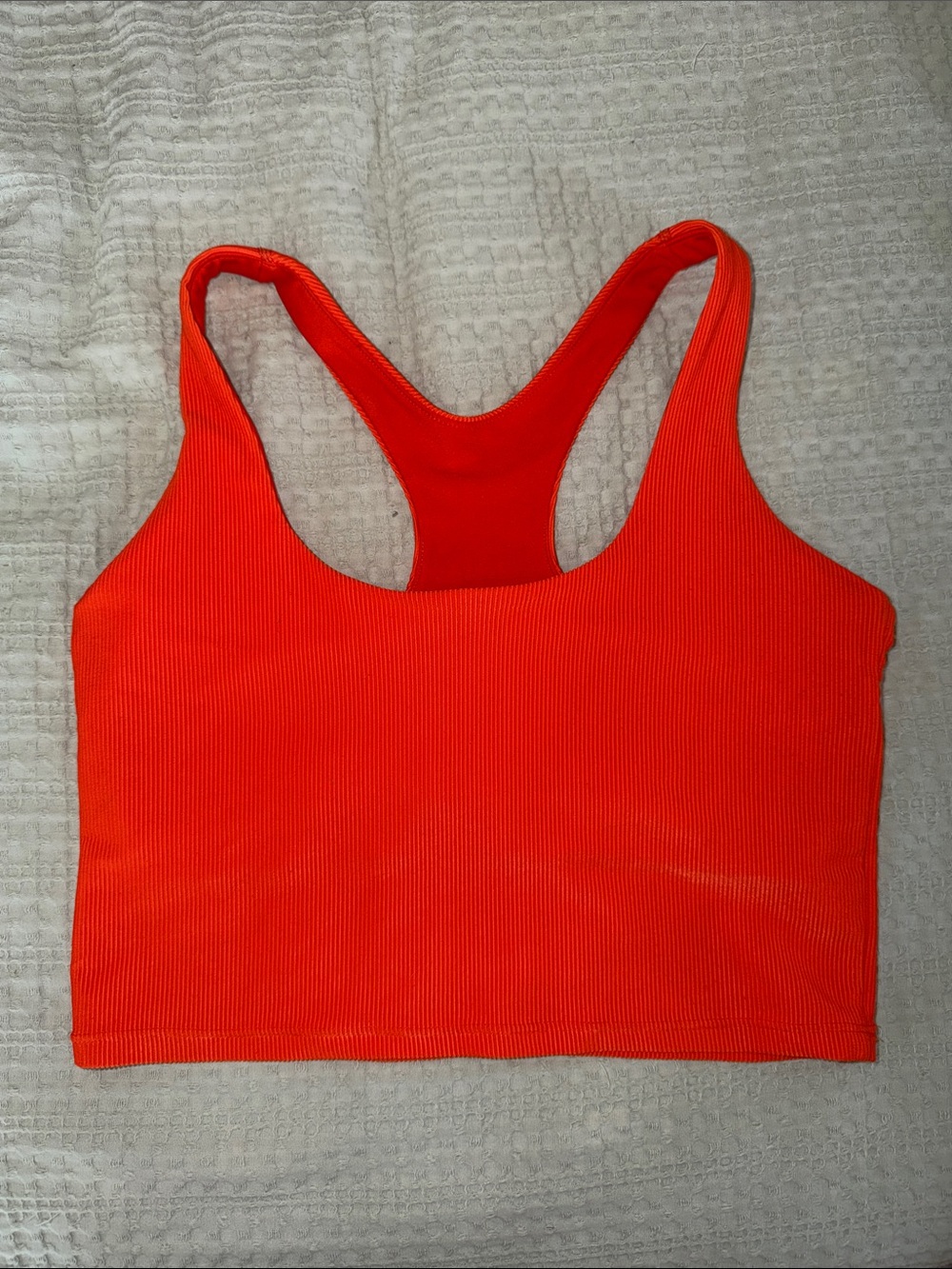 Ribbed Racerback Sports Bra - Bright Orange